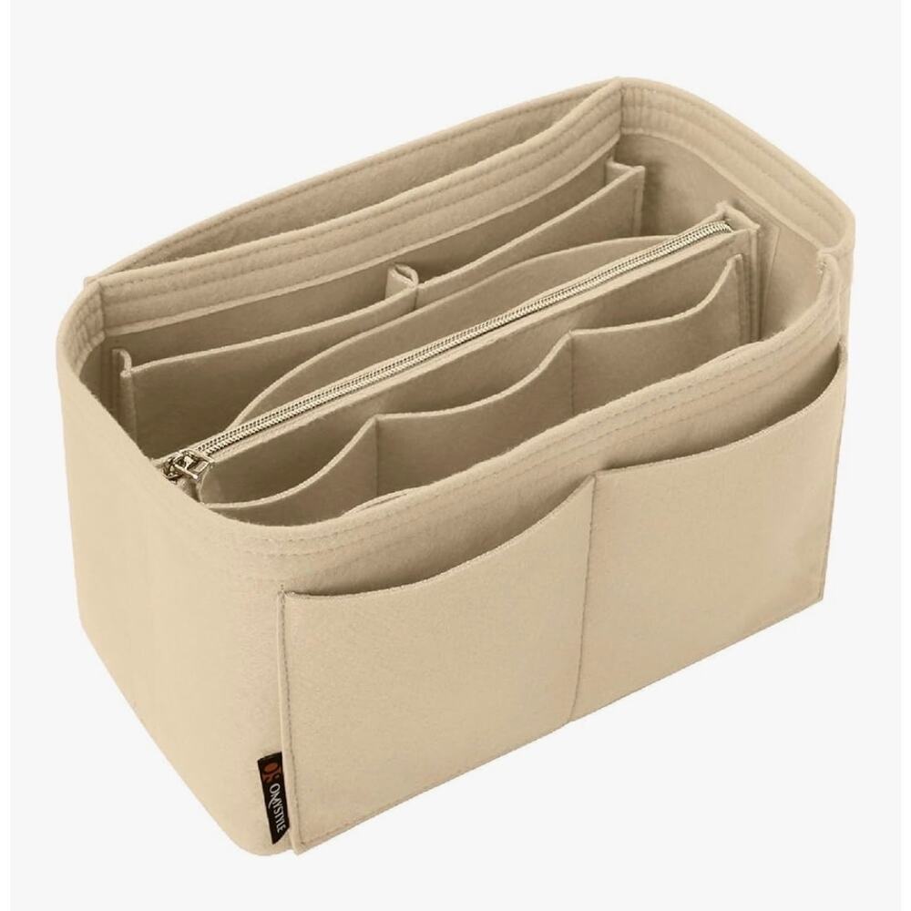 Purse Organizer Medium Beige 13 compartments Felt NWT